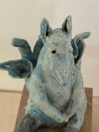 Image 4 of Clay: blue donkey with wings