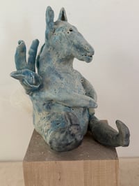 Image 2 of Clay: blue donkey with wings