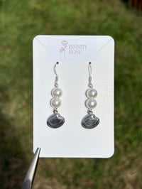 Image 1 of Shell Faux Pearl Earrings