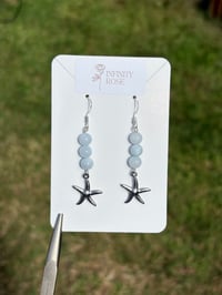 Image 1 of Aquamarine Starfish Earrings