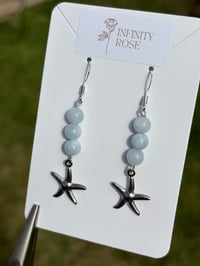 Image 2 of Aquamarine Starfish Earrings