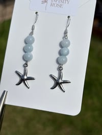 Image 3 of Aquamarine Starfish Earrings