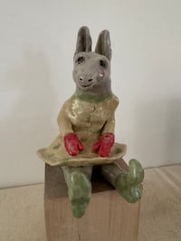 Image 4 of Clay:Donkey in red mittons
