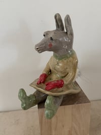 Image 3 of Clay:Donkey in red mittons