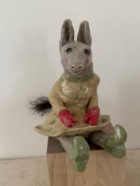 Image 2 of Clay:Donkey in red mittons