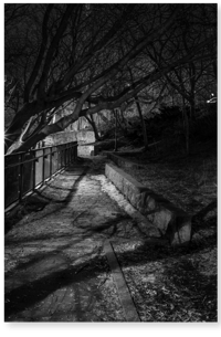 Parc de la Côte Sauvageau, la nuit.