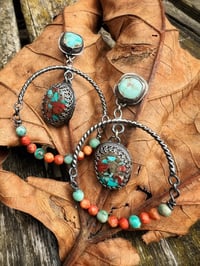 Image 2 of Turquoise with Beads Earrings