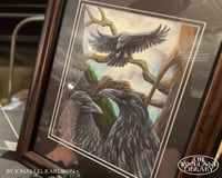 Image 1 of Original Painting - "Black Wings Watching" - FRAMED