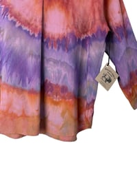 Image 2 of ♻️ UPCYCLED S Uniqlo Collar Blouse in Agate Watercolor Ice Dye