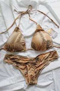 Image 1 of ♲ Vintage Animal Print Bikini Set - XL Top / L Bootyshort 