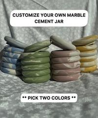 Image 1 of Custom Marble Cement Jar with Lid • Two-Tone Home Decor • Choose 2 Colors