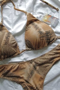Image 2 of ♲ Vintage Animal Print Bikini Set - XL Top / L Bootyshort 