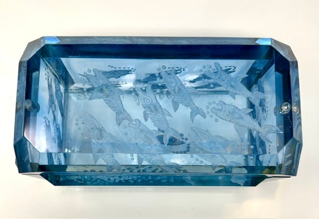 Lucite Double Desk Box- New Delivery - Image 4 of 8