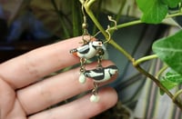 Image 3 of Great spotted woodpecker family earrings