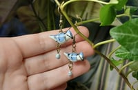 Image 3 of Blue jay family earrings