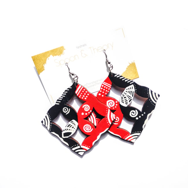 Remi Adinkra Wood Earrings 
