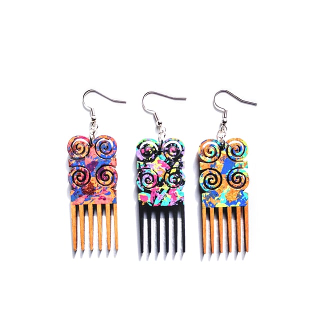Mini Graffiti Adinkra Comb