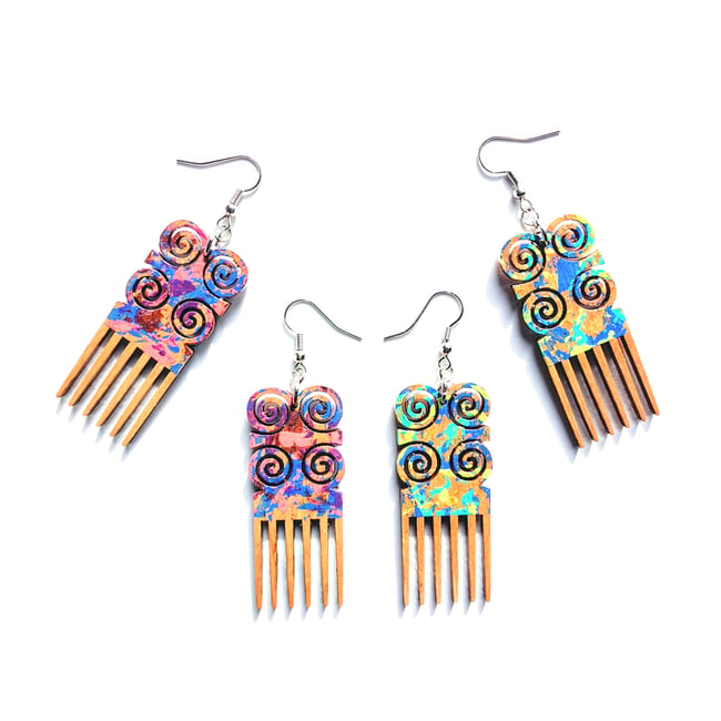 Mini Graffiti Adinkra Comb