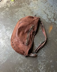 Image 14 of AGED BROWN LEATHER CRESCENT BAG