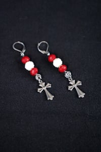 Image 2 of Rosary cross earrings