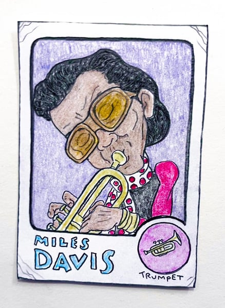 Image of Original pencil artwork—Miles Davis, 1973