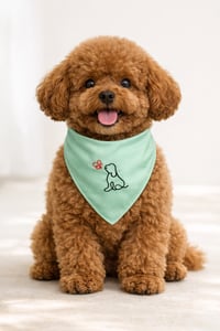 Image 1 of Threadella Studio Green Embroidered Butterfly Dog Bandana, Soft Cotton Bib for Small & Medium Dogs