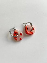 Image 1 of Apricot & Bianco Fisso Murano Glass Earrings