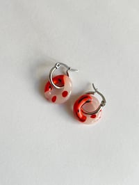 Image 2 of Apricot & Bianco Fisso Murano Glass Earrings