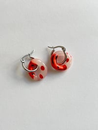 Image 3 of Apricot & Bianco Fisso Murano Glass Earrings