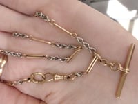 Image 8 of EDWARDIAN 18CT PLATINUM ALBERT CHAIN 17.5 INCHES 24.6G