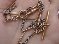Image 9 of EDWARDIAN 18CT PLATINUM ALBERT CHAIN 17.5 INCHES 24.6G