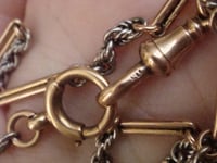 Image 10 of EDWARDIAN 18CT PLATINUM ALBERT CHAIN 17.5 INCHES 24.6G