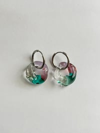 Image 1 of Rosa & Verde Marino Murano Glass Earrings