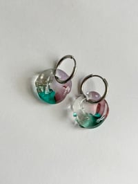 Image 4 of Rosa & Verde Marino Murano Glass Earrings