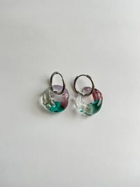 Image 3 of Rosa & Verde Marino Murano Glass Earrings