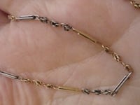 Image 2 of EDWARDIAN 18CT YELLOW GOLD PLATINUM ALBERT CHAIN 15 INCHES 7.1G