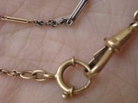 Image 3 of EDWARDIAN 18CT YELLOW GOLD PLATINUM ALBERT CHAIN 15 INCHES 7.1G
