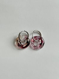Image 2 of Berry Marble Murano Glass Earrings