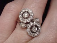 Image 3 of EDWARDIAN 18CT PLATINUM DOUBLE DIAMOND CLUSTER 0.90CT RING