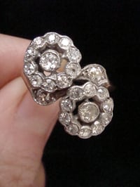 Image 5 of EDWARDIAN 18CT PLATINUM DOUBLE DIAMOND CLUSTER 0.90CT RING