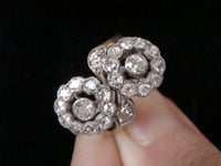Image 9 of EDWARDIAN 18CT PLATINUM DOUBLE DIAMOND CLUSTER 0.90CT RING