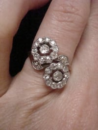 Image 10 of EDWARDIAN 18CT PLATINUM DOUBLE DIAMOND CLUSTER 0.90CT RING