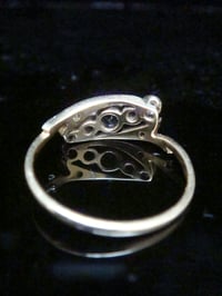 Image 2 of EDWARDIAN 18CT SAPPHIRE AND OLD CUT DIAMOND 5 STONE RING
