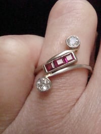 Image 3 of EDWARDIAN 14CT CALIBRE CUT RUBY AND OLD CUT DIAMOND RING