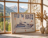 Image 1 of STOP THE BOATS RISO PRINT