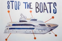 Image 2 of STOP THE BOATS RISO PRINT