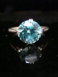 Image 1 of EDWARDIAN 9CT NATURAL BLUE ZIRCON 2 CT RING
