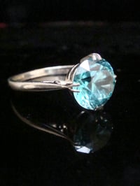 Image 2 of EDWARDIAN 9CT NATURAL BLUE ZIRCON 2 CT RING