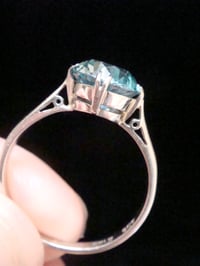 Image 3 of EDWARDIAN 9CT NATURAL BLUE ZIRCON 2 CT RING