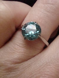 Image 4 of EDWARDIAN 9CT NATURAL BLUE ZIRCON 2 CT RING